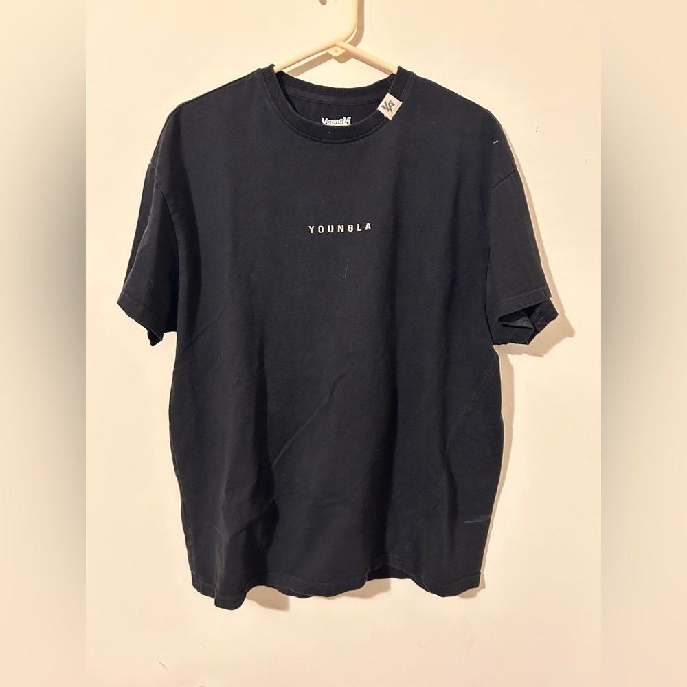 YoungLA Black Short Sleeve Tee Classic Crew Neck